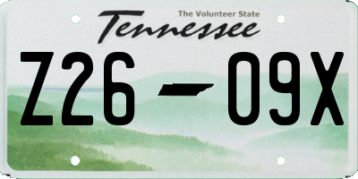 TN license plate Z2609X
