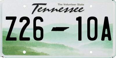 TN license plate Z2610A