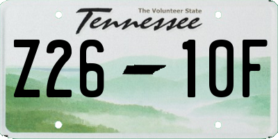 TN license plate Z2610F