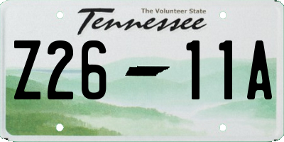 TN license plate Z2611A