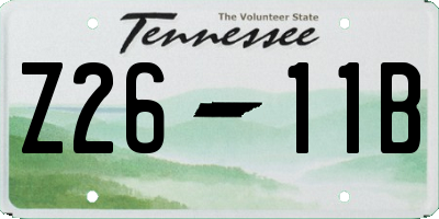 TN license plate Z2611B