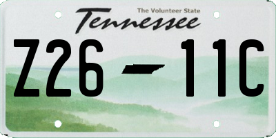 TN license plate Z2611C