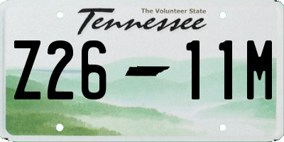 TN license plate Z2611M