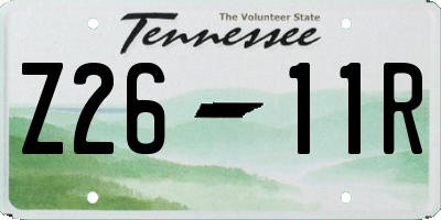 TN license plate Z2611R