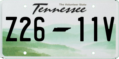 TN license plate Z2611V