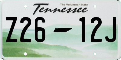 TN license plate Z2612J