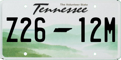 TN license plate Z2612M