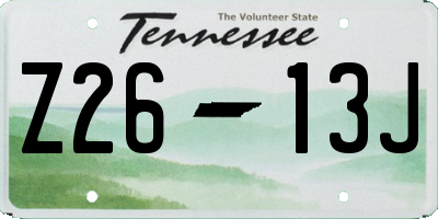 TN license plate Z2613J