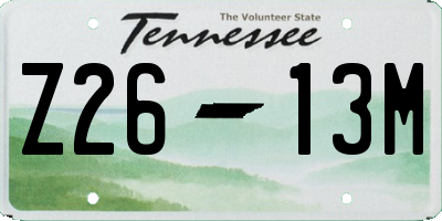 TN license plate Z2613M