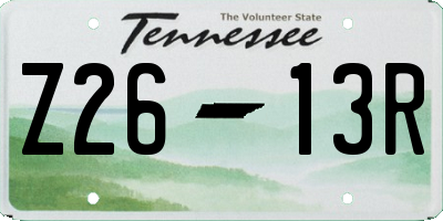TN license plate Z2613R