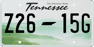 TN license plate Z2615G