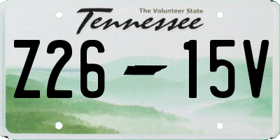 TN license plate Z2615V
