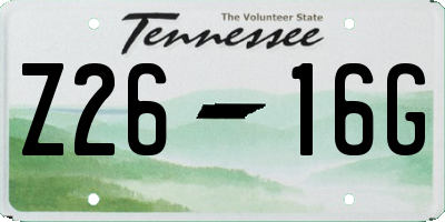 TN license plate Z2616G