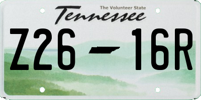 TN license plate Z2616R
