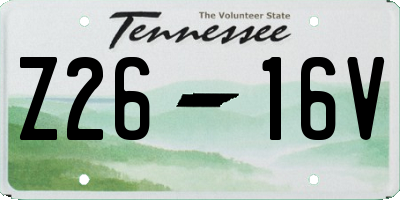 TN license plate Z2616V