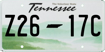 TN license plate Z2617C