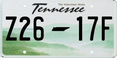 TN license plate Z2617F
