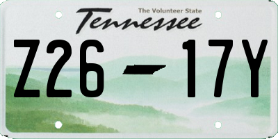 TN license plate Z2617Y