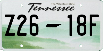TN license plate Z2618F