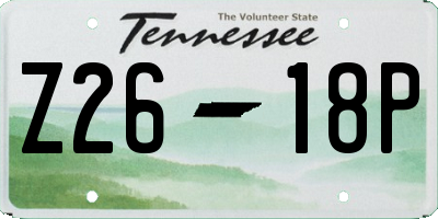 TN license plate Z2618P