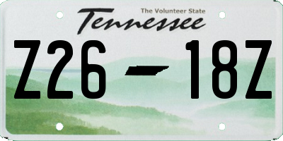 TN license plate Z2618Z