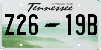 TN license plate Z2619B