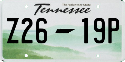 TN license plate Z2619P