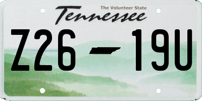 TN license plate Z2619U