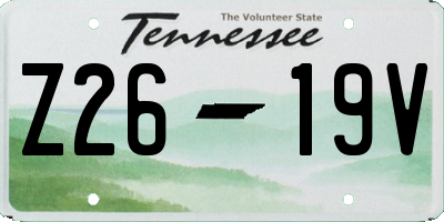TN license plate Z2619V