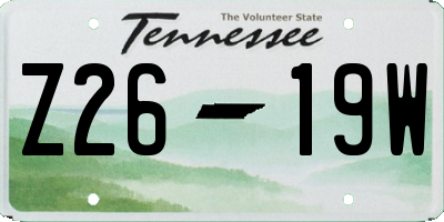 TN license plate Z2619W