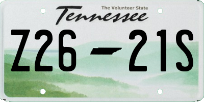 TN license plate Z2621S