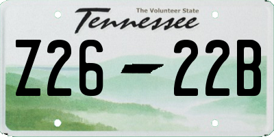 TN license plate Z2622B