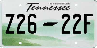 TN license plate Z2622F