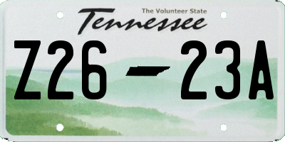 TN license plate Z2623A