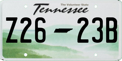 TN license plate Z2623B