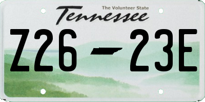 TN license plate Z2623E