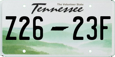 TN license plate Z2623F