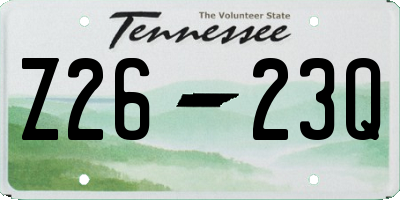 TN license plate Z2623Q