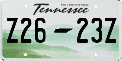 TN license plate Z2623Z
