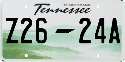 TN license plate Z2624A