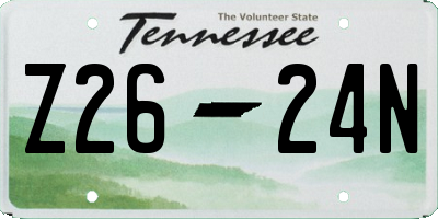 TN license plate Z2624N