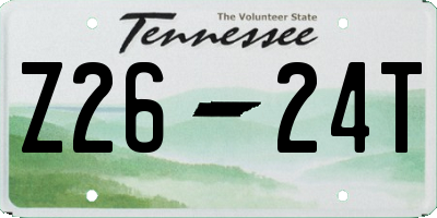 TN license plate Z2624T