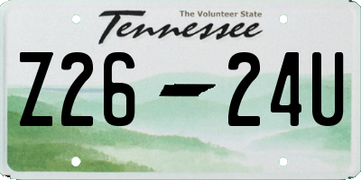 TN license plate Z2624U
