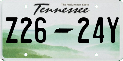 TN license plate Z2624Y