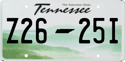 TN license plate Z2625I