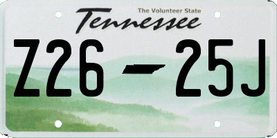 TN license plate Z2625J