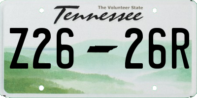 TN license plate Z2626R