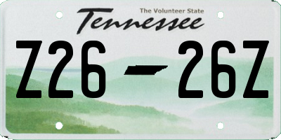 TN license plate Z2626Z