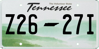 TN license plate Z2627I