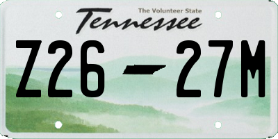 TN license plate Z2627M